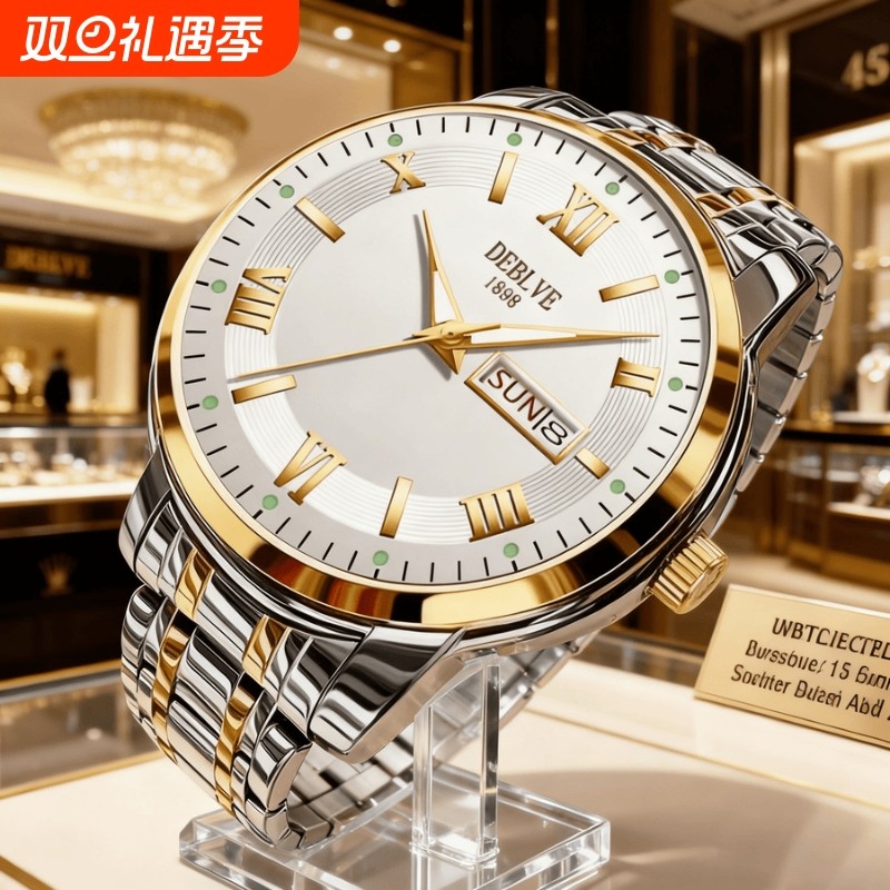 老人手表男士爸爸女款情侣表防水老年人学生石英表男款非机械表礼