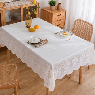 桌布防水防油免洗防烫高级感餐桌布长方形家用塑料台布客厅茶几布