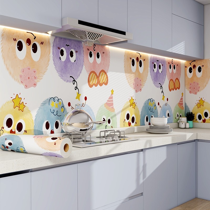 厨房防油贴纸自粘耐高温防水抗菌墙贴油烟机灶台墙面翻新遮丑贴膜