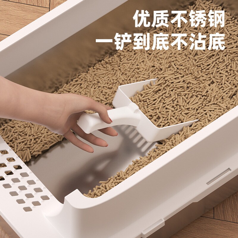 新款太空舱款不锈钢猫砂盆超大号半封闭可拆卸易清洗除臭猫厕所