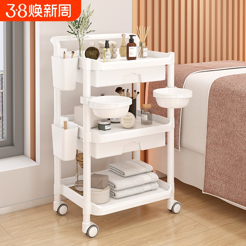 美容车美容院专用小推车仪器工具车美睫收纳置物架纹绣手推车两层