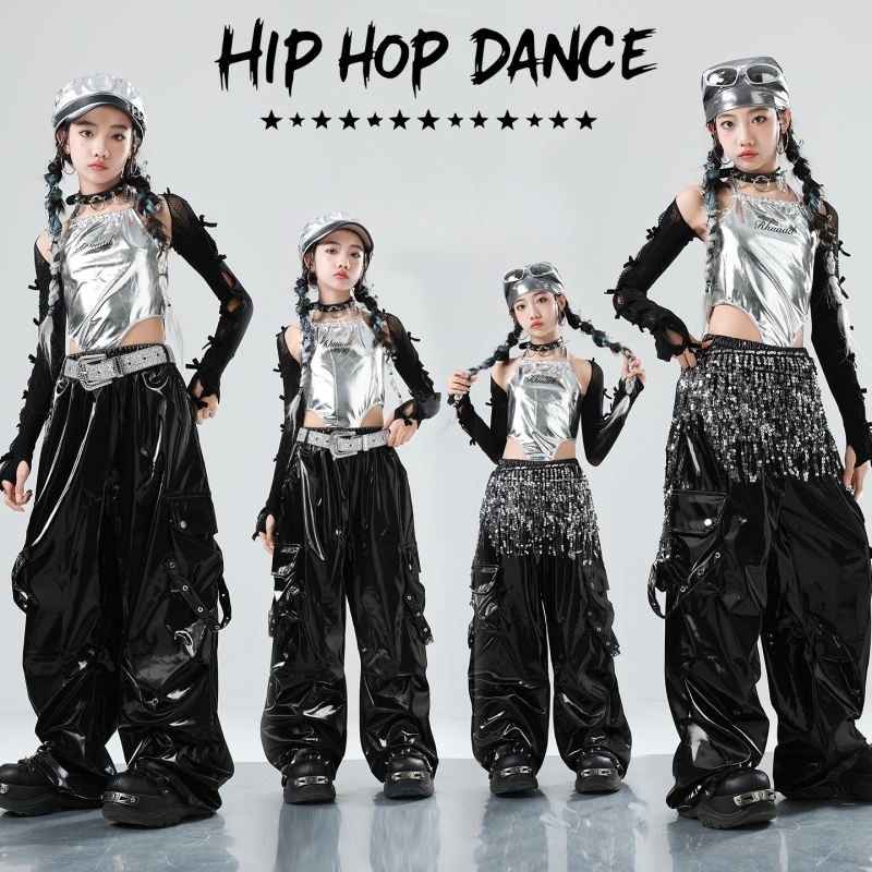 爵士舞女童服装潮酷时髦少儿jazz街舞套装演出服甜酷女团秋表演服