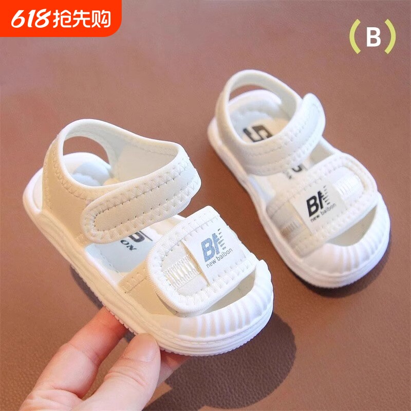 宝宝包头学步鞋软底儿童夏季透气凉鞋女童鞋婴儿男童小童白色鞋子