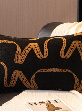 轻奢中古风抱枕沙发靠垫客厅腰枕套不含芯方靠枕靠背垫方形可拆洗