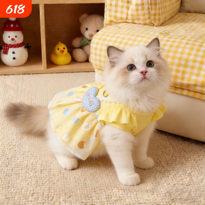 宠物服饰夏季薄款泡泡裙透气猫咪狗狗衣服防晒冰丝比熊凉凉衣清爽