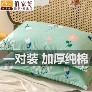 全棉枕套2024新款 乳胶枕头套子48cmx74cm单个40x60整套 纯棉一对装
