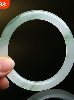 爆款仿天山翠手镯玉镯女款冰翠新疆雪翠金丝玉圆条镯子