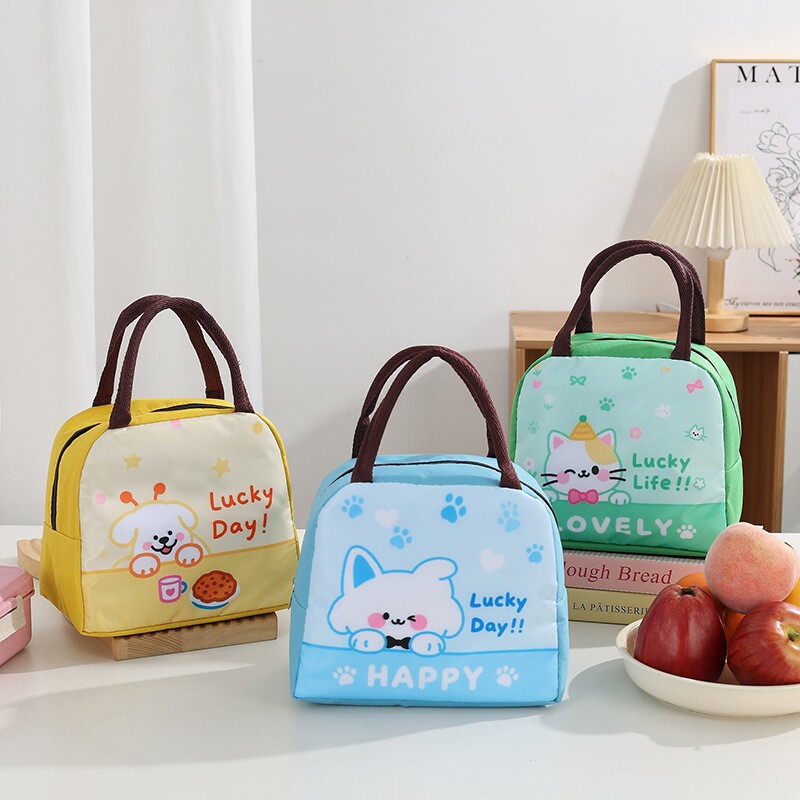 新款萌宠便当包上班族午餐饭盒袋手提式户外野餐包