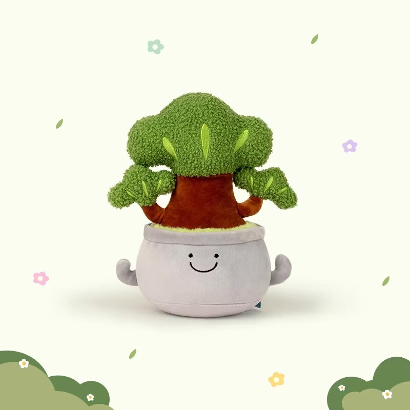 多爱盆栽仿真发财树盆栽公仔富贵竹玩偶毛绒玩具创意办公绿植物