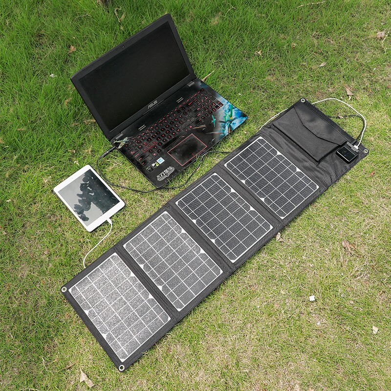 太阳能充电板光伏便携5V12v18V快充电宝手机户外折叠移动电源发电