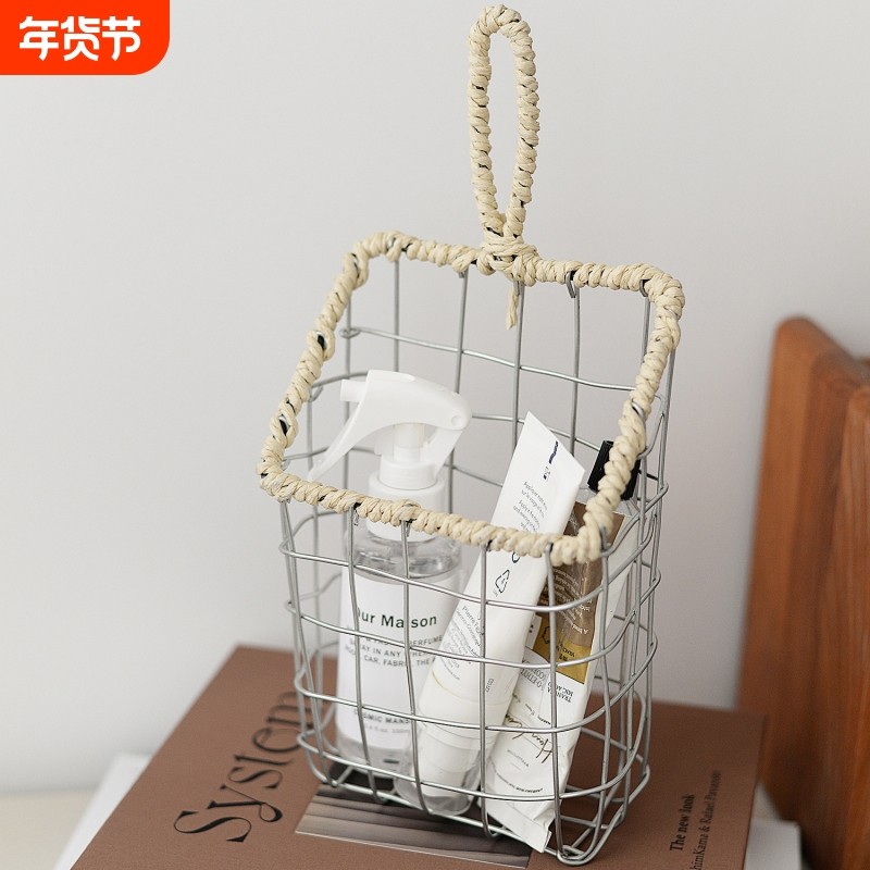 铁丝编制收纳筐壁挂篮收纳篮杂物储物杂志书架面包篮便捷厨房编织,收纳整理,脏衣篮,淘宝优惠券,粉丝福利购,淘宝优惠卷