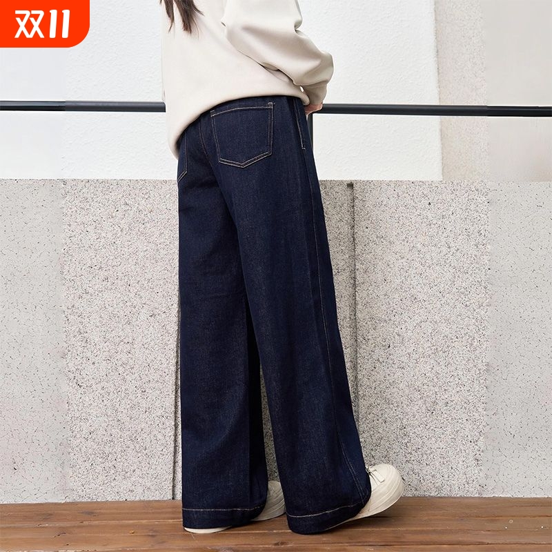 女童秋冬韩版洋气牛仔直筒裤