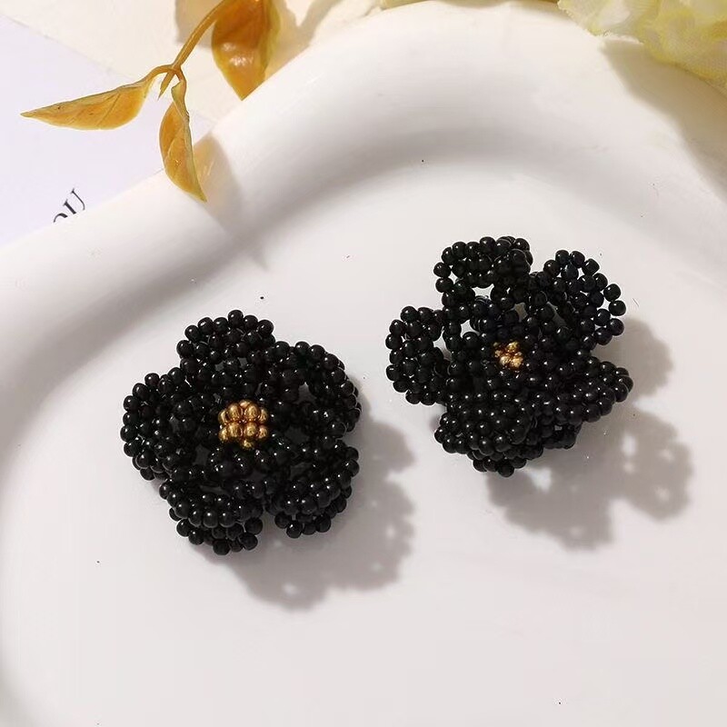 小香风奶油花白色山茶花手工串珠乌龟扣纽扣套衬衫开衫装饰袖扣盖