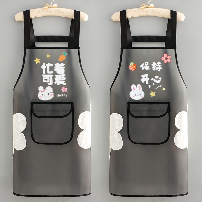 皮围裙防油防水软皮餐饮专用女2024厨房家用新款水产做饭围腰加长