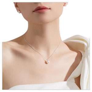 珍珠项链正圆强光锁骨链纯银吊坠轻奢珠宝气质时尚高档假一赔十