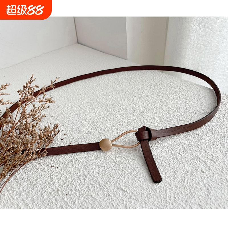 细腰带真皮无孔时尚西装装饰时尚