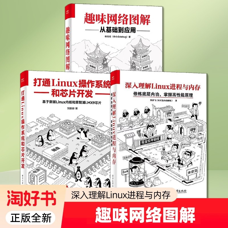 3册】趣味网络图解 从基础到应用+打通Linux操作系统和芯片开