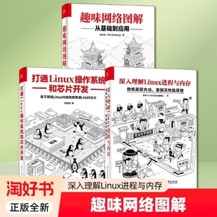 3册】趣味网络图解 从基础到应用+打通Linux操作系统和芯片开发+深入理解Linux进程与内存 计算机网络技术编程数据传输教程书籍