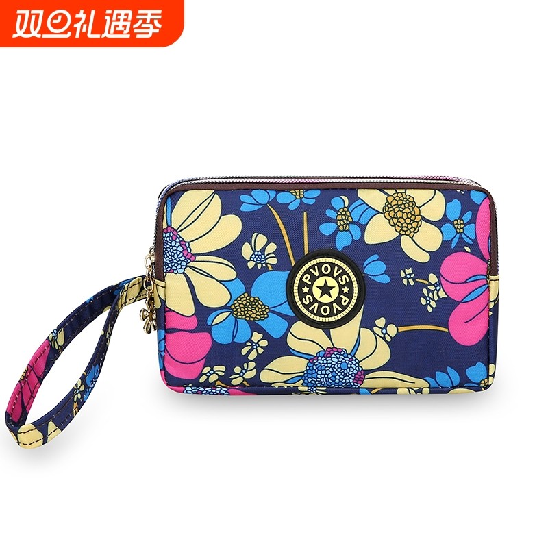 布艺零钱包手机包女大容量包拉链长款钱包钥匙包手拿手提随身小巧