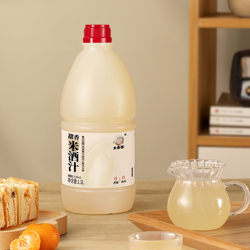 米婆婆1.5L甜香米酒汁湖北孝感特产甜酒糯米酒醪糟汁农家自酿