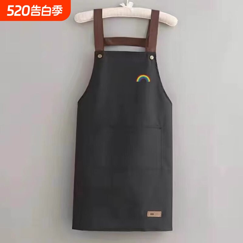 2025新款家用厨房专用围裙网红防水防油女夏季做饭围腰工作服加长