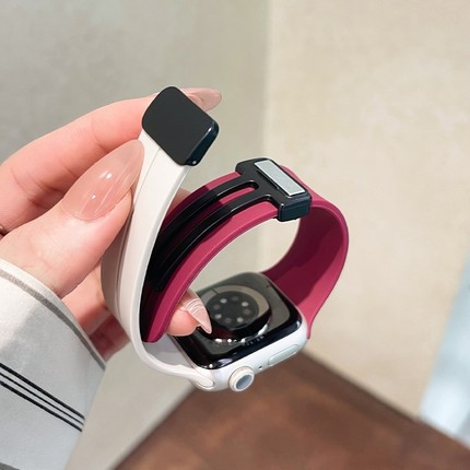 适用小米手环8pro表带7Pro磁吸折叠扣硅胶七八代腕带NFC版红米watch4运动男女生替换带ins风时尚创意配件