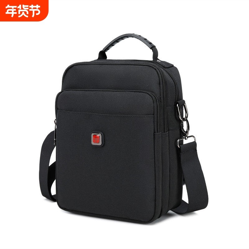 瑞士军刀挎包男斜跨单肩包文件大容量商务休闲手提包工作旅游背包