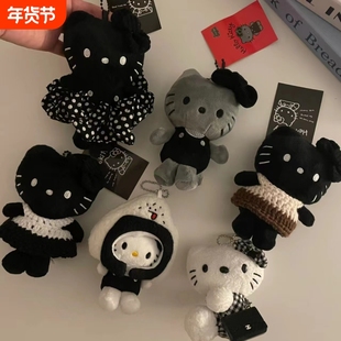 日本代购哈喽kitty猫黑色森系曼波聚会包包挂件书包挂饰公仔玩偶2