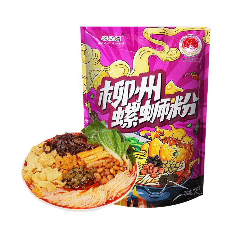恋品螺螺蛳粉柳州正宗螺蛳粉酸辣米粉夜宵速食螺丝粉300g*5袋