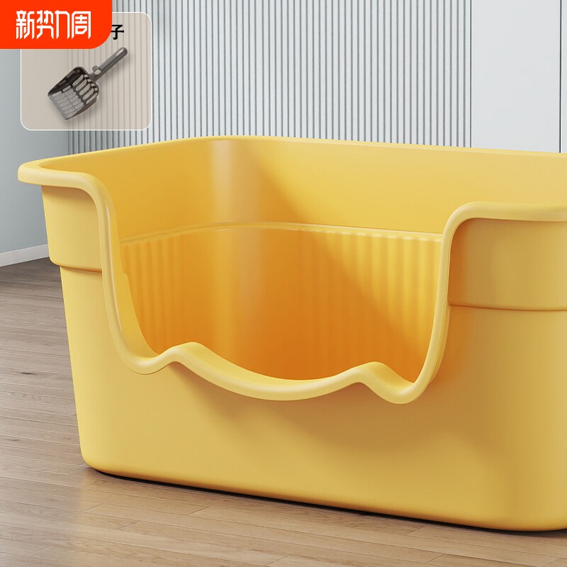 猫砂盆超大号防外溅猫厕所特大防臭开放式猫砂盆子幼猫猫屎盆加高