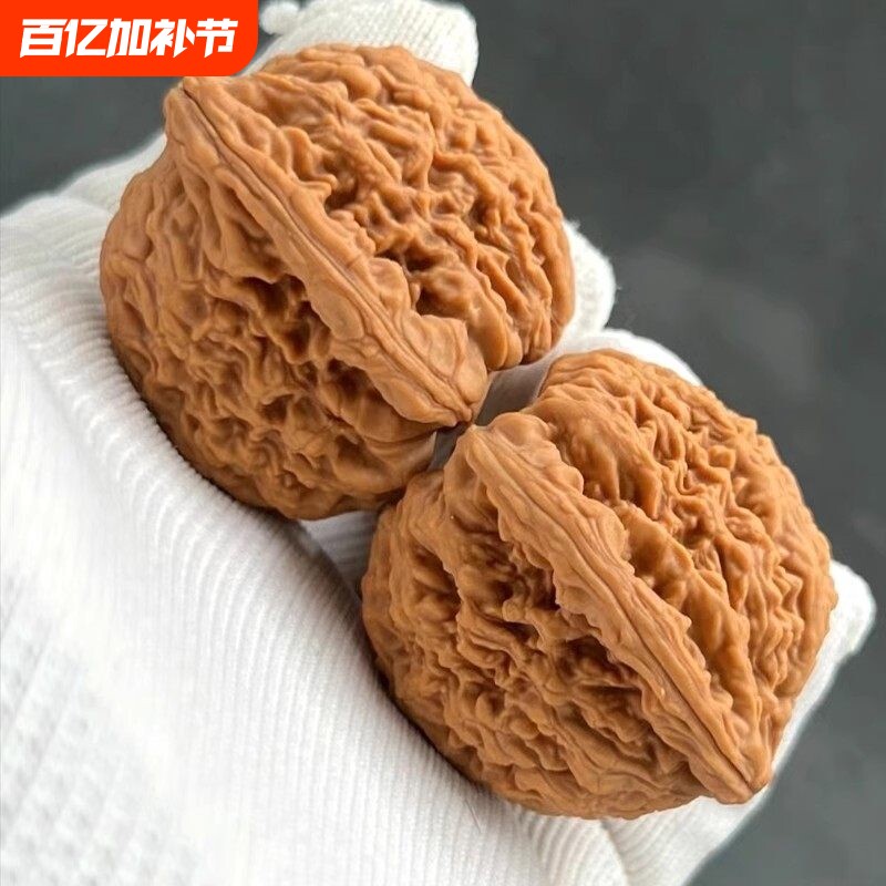 文玩核桃四座楼狮子头手把件麒麟官帽盘玩男士手玩麻核桃古玩精品