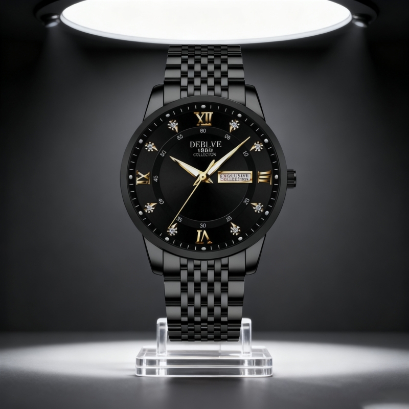 男款手表钢带商务防水石英腕表高级感男士正品名牌全自动非机械表