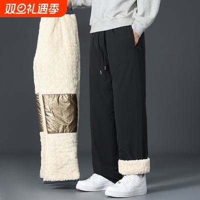 护膝棉裤男士冬季外穿加绒加厚休闲裤冬天雪地防风保暖裤子F004