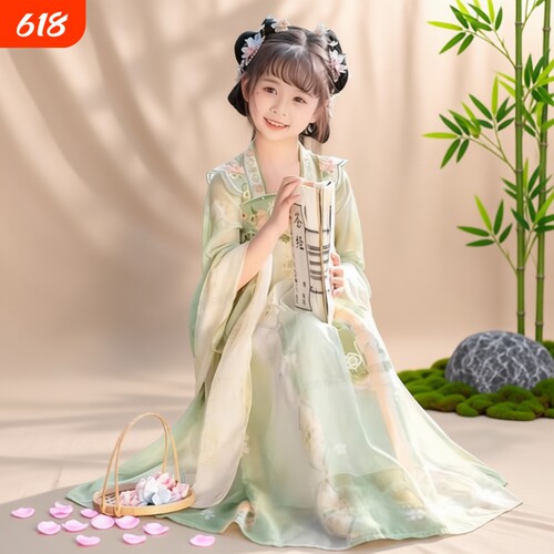 女童连衣裙国风唐装新款汉服