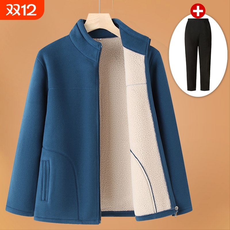 妈妈装抓绒外套中老年人秋冬款