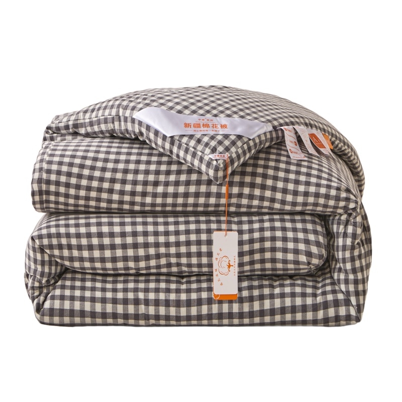 中峰 新疆棉花被子双人被芯200x230cm约10斤 冬被 立体黑小格