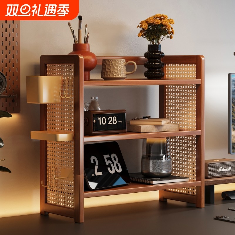 桌面书架桌上置物架洞洞板家用学生书桌多层收纳架台面展示架卧室