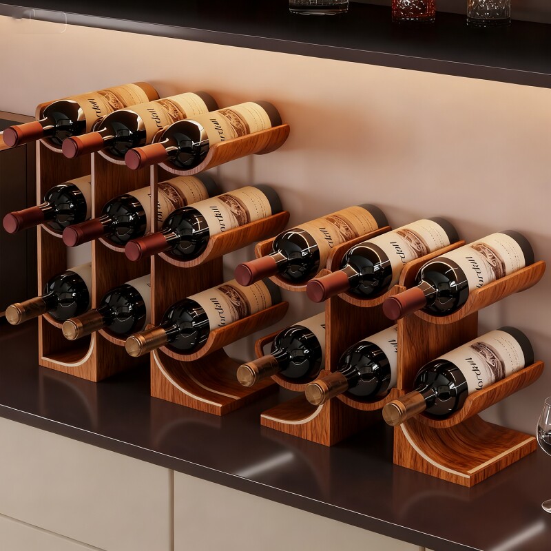 红酒架置物架家用桌面摆件展示架台面多层干红酒柜支架葡萄酒收纳