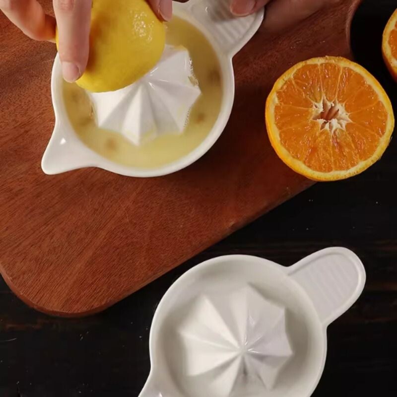 家用简易橙汁榨汁机橙汁榨汁器陶瓷手动柠檬榨汁器西柚青柠挤汁器