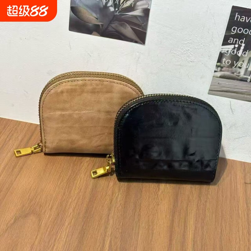 新款头层牛皮拉链卡包女士大容量多卡位卡片包真皮高档小巧零钱包