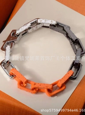驴家高端竹节淬火古巴手链钛钢复古嘻哈情侣系列拼色拼接厂家直销