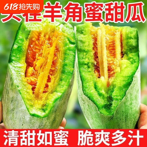 山东羊角蜜甜瓜3-4.5斤新鲜