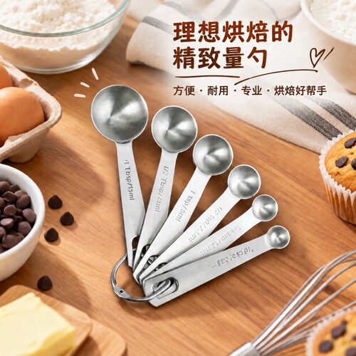 不锈钢量勺1.25ml2.5m5ml7.5ml量勺烘焙蛋糕咖啡量勺15ml量勺
