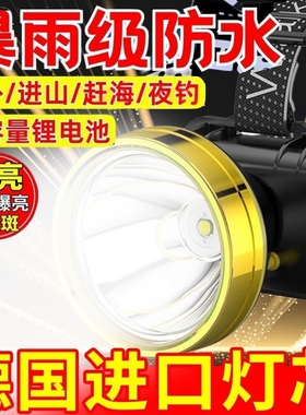 公牛适用头灯强光可充电远射头戴式LED手电筒超亮登山夜钓鱼专用