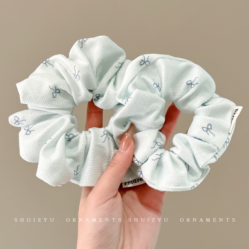 森系小清新蝴蝶结碎花大肠发圈女韩系头饰发绳温柔头绳橡皮筋