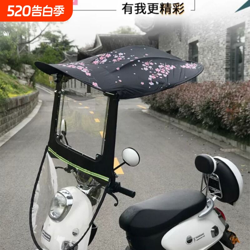电动车挡雨棚电瓶车防晒遮阳伞踏板摩托车挡风罩防雨蓬篷车棚新款