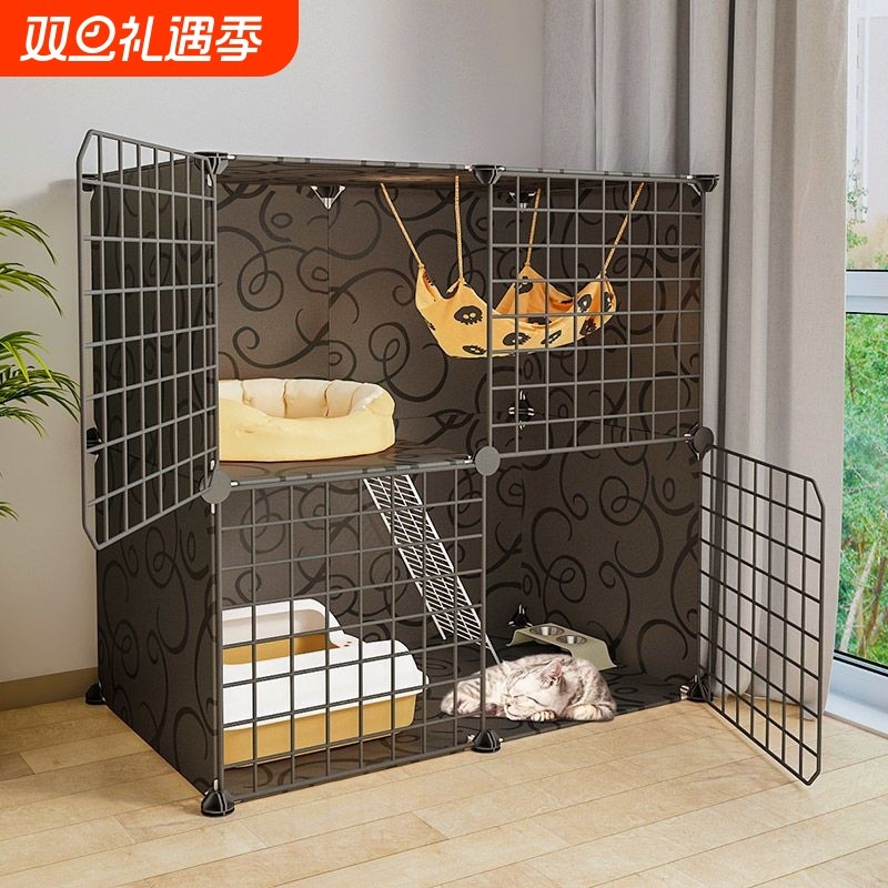 猫笼子家用室内两层猫咪别墅超大自由空间带厕所一体小型幼猫猫屋