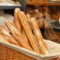 Freshly made, freshly leavened baguette, whole wheat bread, French long baguette, salty and firm, handcrafted with garlic flavor thumbnail 5