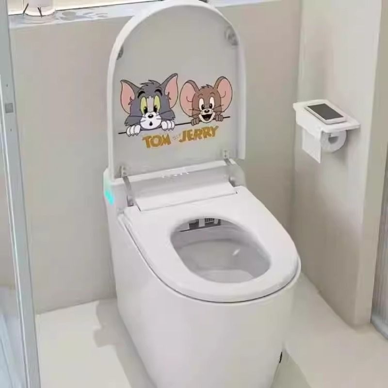 猫和老鼠可爱马桶贴纸个性创意卫生间厕所坐便装饰贴画透明防水贴图片