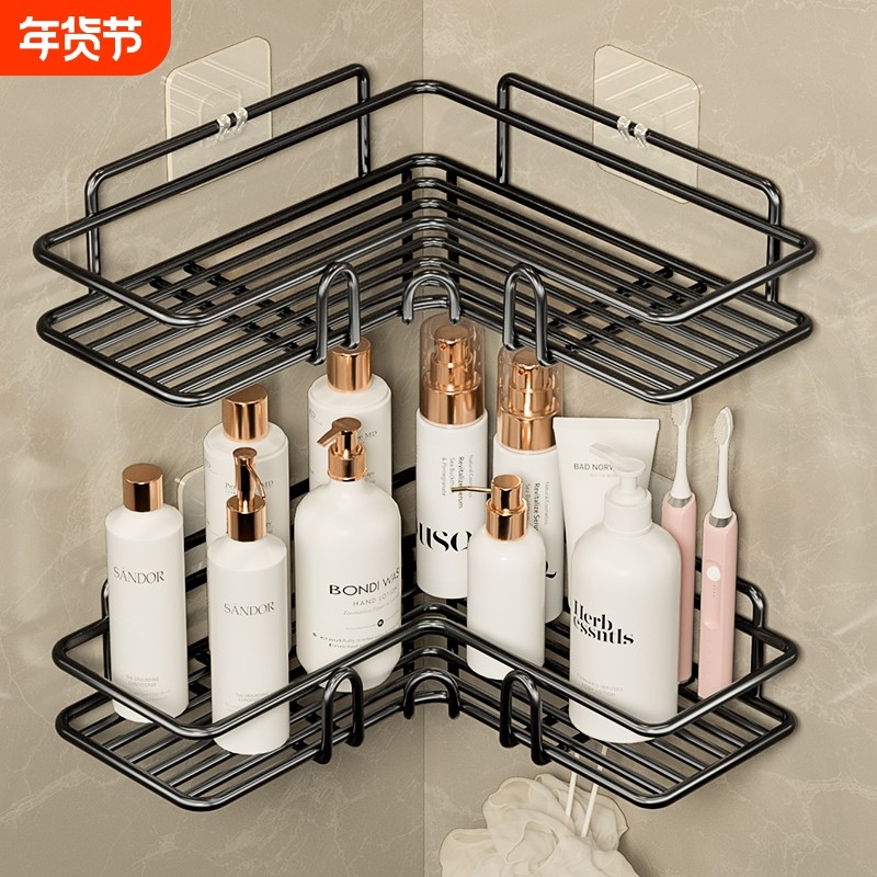卫生间置物架厕所洗手间架子壁挂三角收纳架免打孔墙角浴室收纳架,家庭/个人清洁工具,浴室角架/置物架,淘宝优惠券,粉丝福利购,淘宝优惠卷